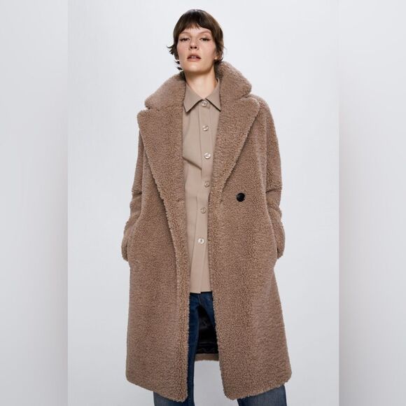 ZARA Faux Shearling coat - Picture 3 of 6